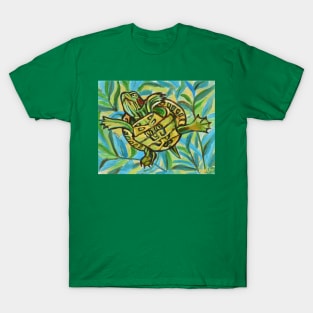 Cute Slider Turtle Swimming by Robert Phelps T-Shirt